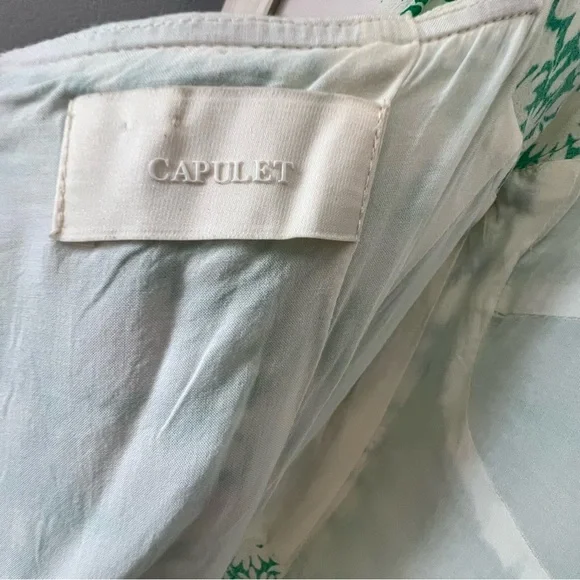 Revolve Capulet Jumpsuit Size Small Manzanita Floral Apple Green Square Neck - Picture 9 of 12